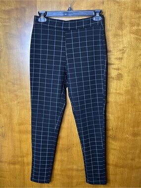 Kay Unger New York Women’s Windowpane Pull-On Leggings Size Small Black